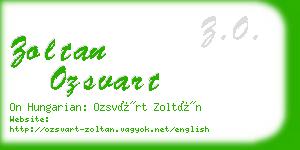 zoltan ozsvart business card